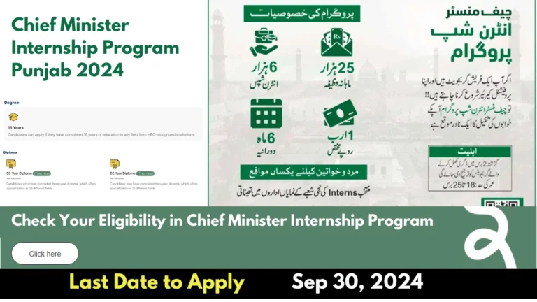 Chief Minister Internship Program Punjab 2024